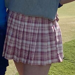 Plaid Pink and White Women's Skirt